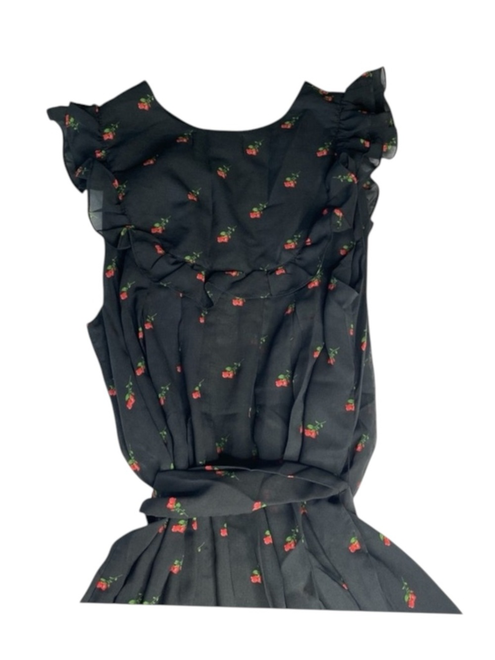 Deadstock: new Wildfox ꕥ Dolly Ruffled Mini Dress ꕥ Black Red Rose Print ꕥ Med ꕥ - Picture 10 of 16